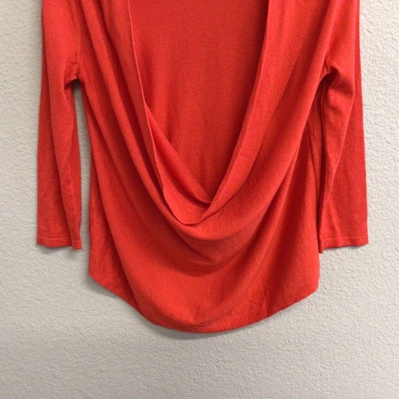 Ba&Sh Womens Solid Knit Open Twist Back Cashmere Silk Sweater Red - Picture 4 of 12